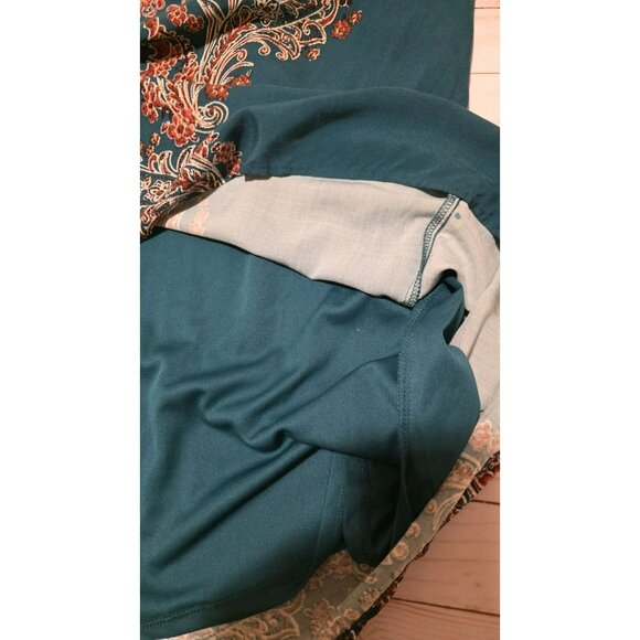 Xhilaration Dress Floral Green Boho Hippie Sleeveless Size Medium NWT Rayon Y2K - Picture 10 of 12